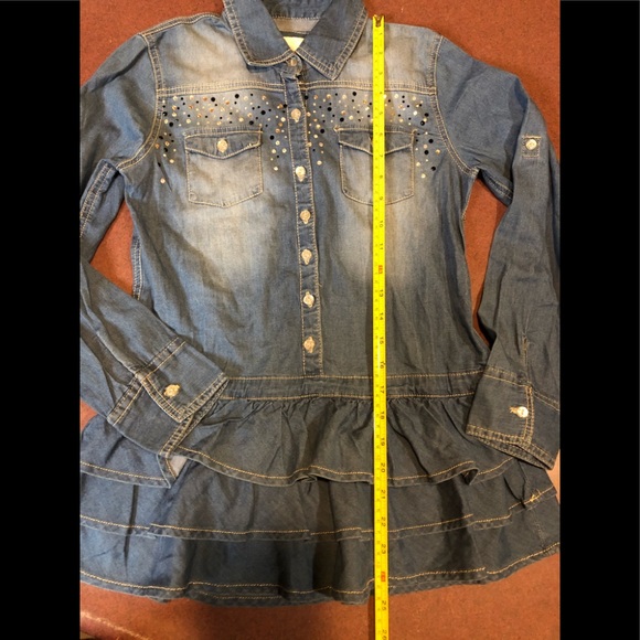 Girls Justice size 12 denim top - Picture 6 of 9